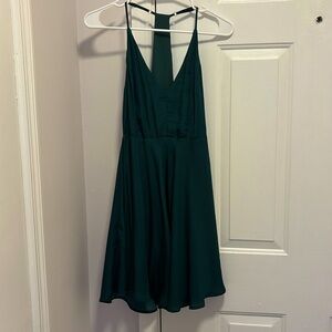 Silky dark green dress from boutique